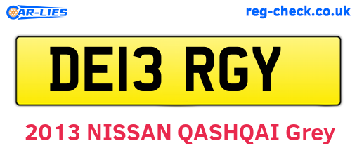 DE13RGY are the vehicle registration plates.