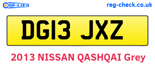 DG13JXZ are the vehicle registration plates.