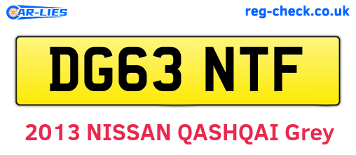 DG63NTF are the vehicle registration plates.