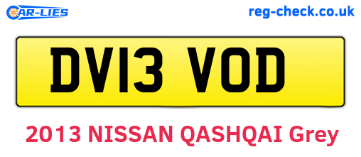 DV13VOD are the vehicle registration plates.