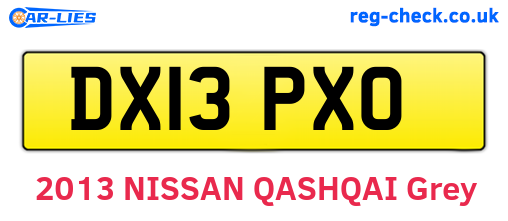 DX13PXO are the vehicle registration plates.
