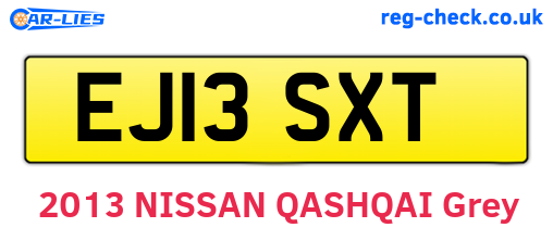 EJ13SXT are the vehicle registration plates.