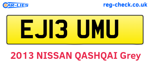 EJ13UMU are the vehicle registration plates.