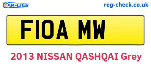 F10AMW are the vehicle registration plates.