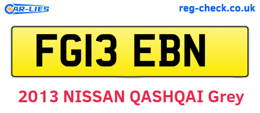 FG13EBN are the vehicle registration plates.