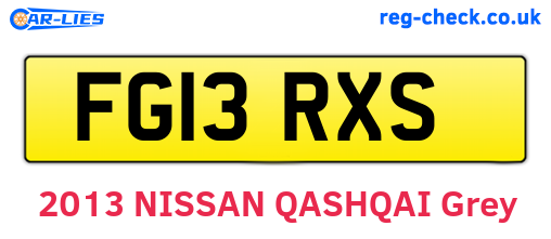 FG13RXS are the vehicle registration plates.