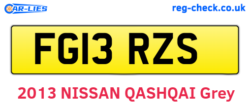 FG13RZS are the vehicle registration plates.
