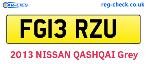 FG13RZU are the vehicle registration plates.