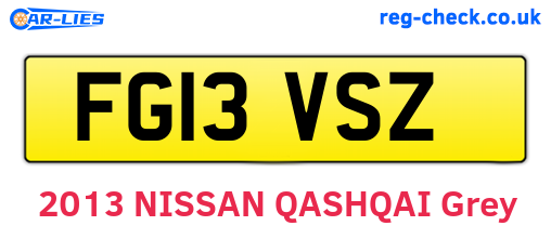 FG13VSZ are the vehicle registration plates.