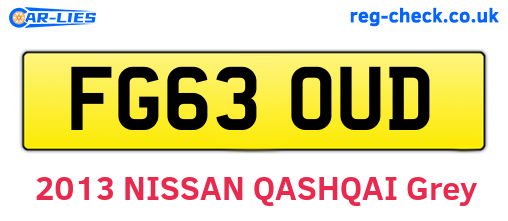 FG63OUD are the vehicle registration plates.