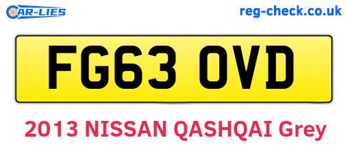 FG63OVD are the vehicle registration plates.