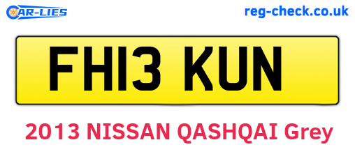 FH13KUN are the vehicle registration plates.