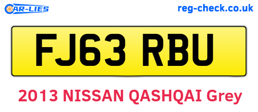 FJ63RBU are the vehicle registration plates.