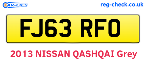 FJ63RFO are the vehicle registration plates.
