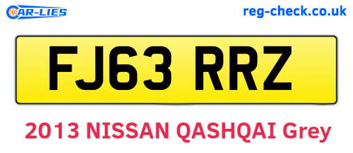FJ63RRZ are the vehicle registration plates.