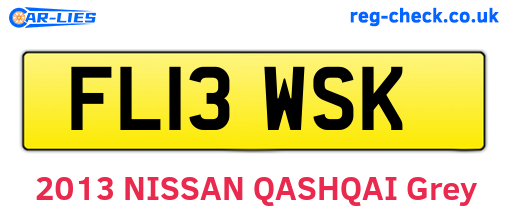 FL13WSK are the vehicle registration plates.