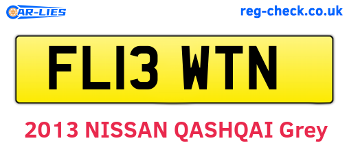 FL13WTN are the vehicle registration plates.
