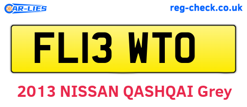 FL13WTO are the vehicle registration plates.