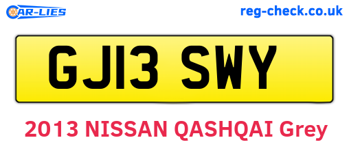 GJ13SWY are the vehicle registration plates.