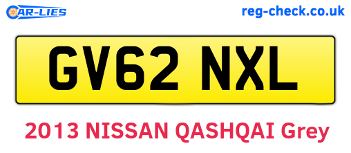GV62NXL are the vehicle registration plates.