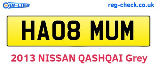 HA08MUM are the vehicle registration plates.