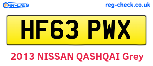 HF63PWX are the vehicle registration plates.