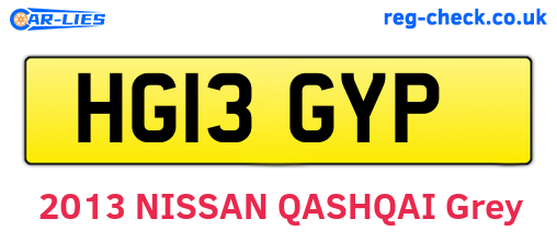 HG13GYP are the vehicle registration plates.