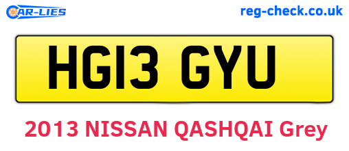 HG13GYU are the vehicle registration plates.