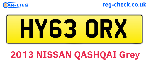 HY63ORX are the vehicle registration plates.