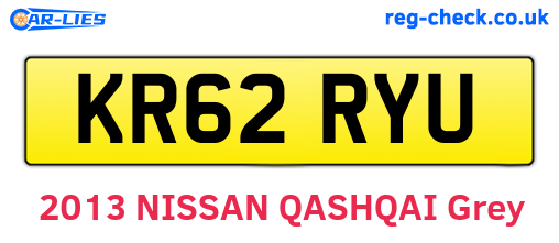 KR62RYU are the vehicle registration plates.