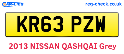 KR63PZW are the vehicle registration plates.
