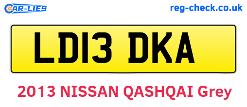 LD13DKA are the vehicle registration plates.