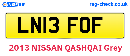 LN13FOF are the vehicle registration plates.