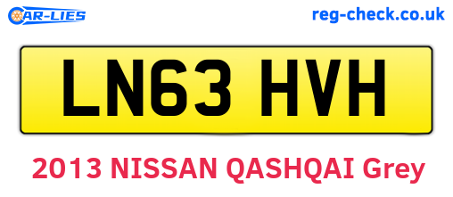 LN63HVH are the vehicle registration plates.