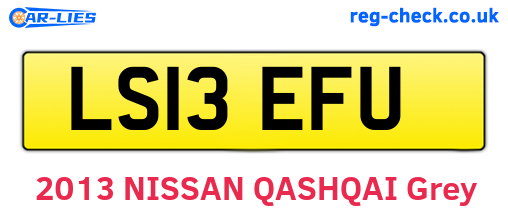 LS13EFU are the vehicle registration plates.