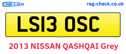 LS13OSC are the vehicle registration plates.