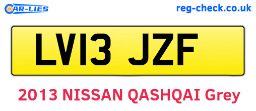 LV13JZF are the vehicle registration plates.