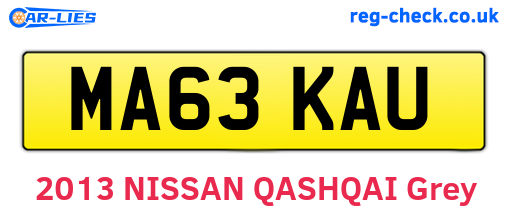 MA63KAU are the vehicle registration plates.