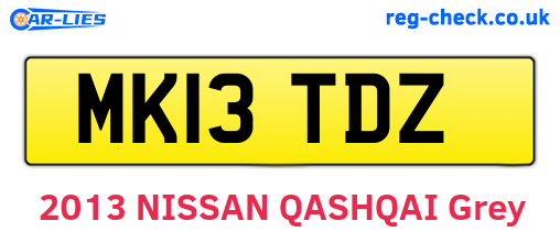 MK13TDZ are the vehicle registration plates.