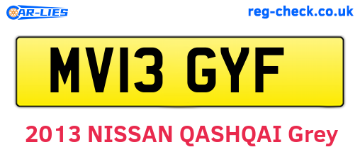 MV13GYF are the vehicle registration plates.