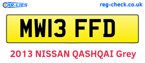 MW13FFD are the vehicle registration plates.