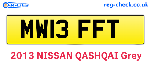 MW13FFT are the vehicle registration plates.
