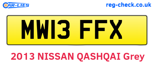 MW13FFX are the vehicle registration plates.