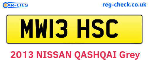 MW13HSC are the vehicle registration plates.