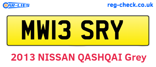 MW13SRY are the vehicle registration plates.