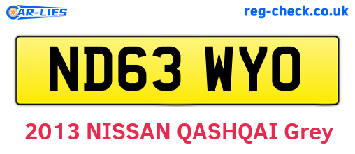 ND63WYO are the vehicle registration plates.