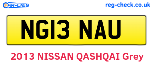 NG13NAU are the vehicle registration plates.