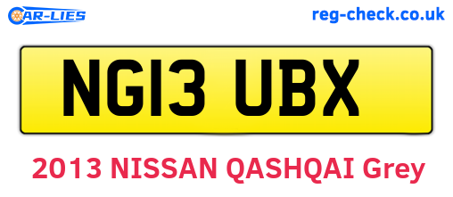NG13UBX are the vehicle registration plates.