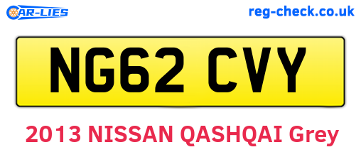 NG62CVY are the vehicle registration plates.