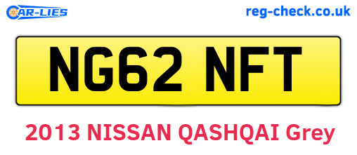 NG62NFT are the vehicle registration plates.